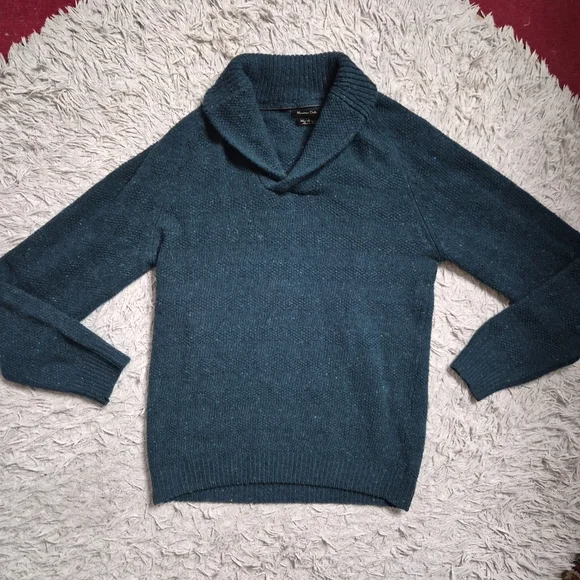 Massimo Dutti Sweater Wool Cashmere Size Medium M Shawl Neck Classic Preppy ✨️💫